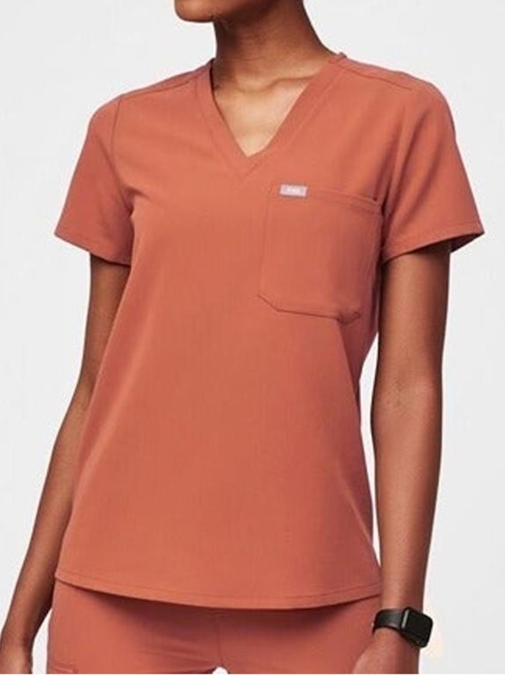 Figs Catarina One-Pocket Women’s Scrub Top Terracotta Terra Cotta.    Sk2